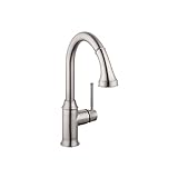 hansgrohe Talis C Stainless Steel High Arc Kitchen Faucet, Kitchen Faucets with Pull Down Sprayer, Faucet for Kitchen Sink, Magnetic Docking Spray Head, Stainless Steel Optic 04215800