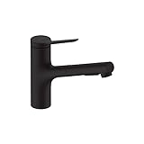 hansgrohe Zesis Black Single-Handle Kitchen Faucet, Kitchen Faucets with Pull Out Sprayer, Faucet for Kitchen Sink, Matte Black 74800671